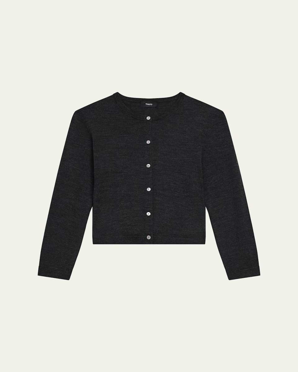 Regal Merino Wool Cropped Cardigan
